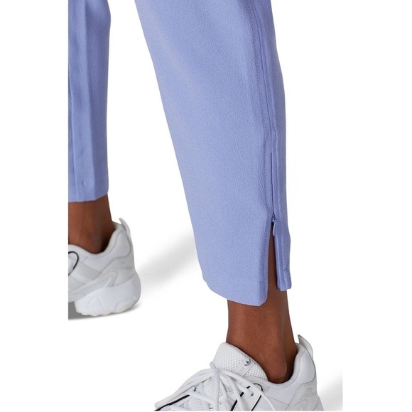 GANNI Textured Crepe High Rise Elastic Waist Cropped Ankle Zip Slim Trousers S - Picture 8 of 12